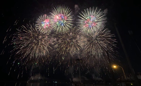 2026年7月26日郡中港から撮影 伊予彩まつり花火写真 伊予彩まつり 花火写真
